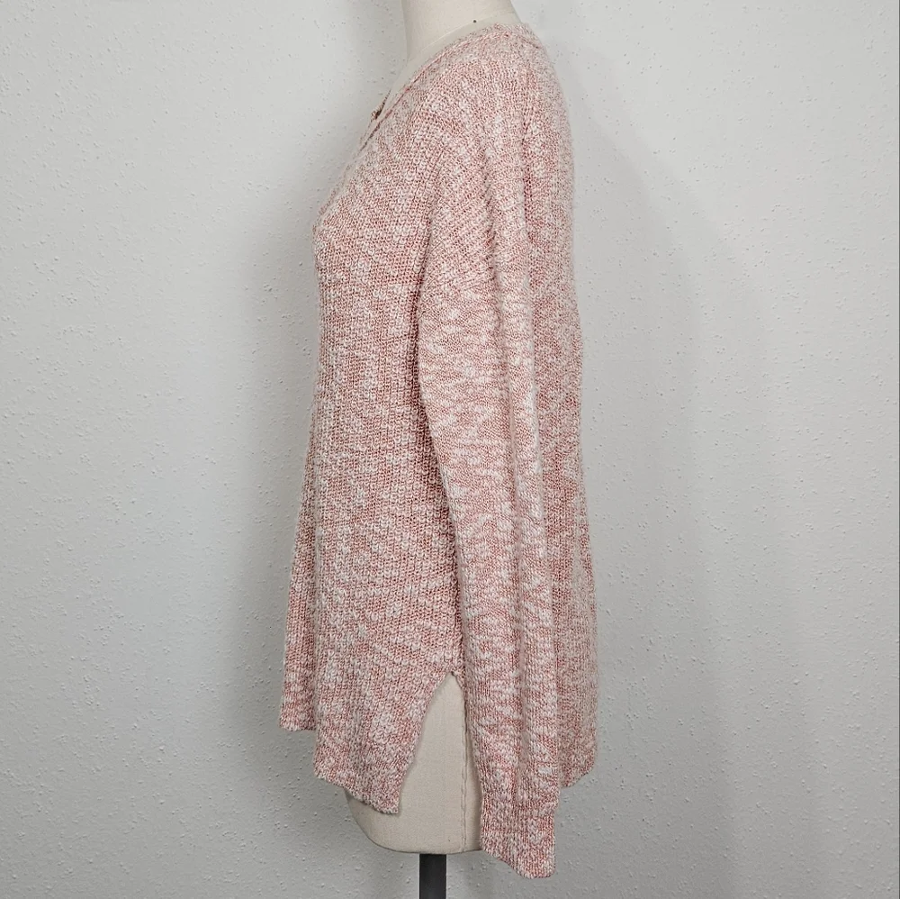 J. Crew Lightweight Marled Crewneck Sweater Pink Oversized XS
